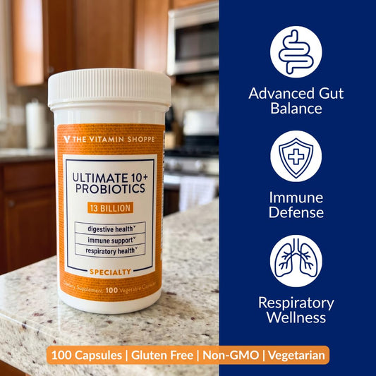The Vitamin Shoppe detalle de etiqueta que resalta cepas y 13B UFC