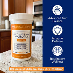 The Vitamin Shoppe detalle de etiqueta que resalta cepas y 13B UFC