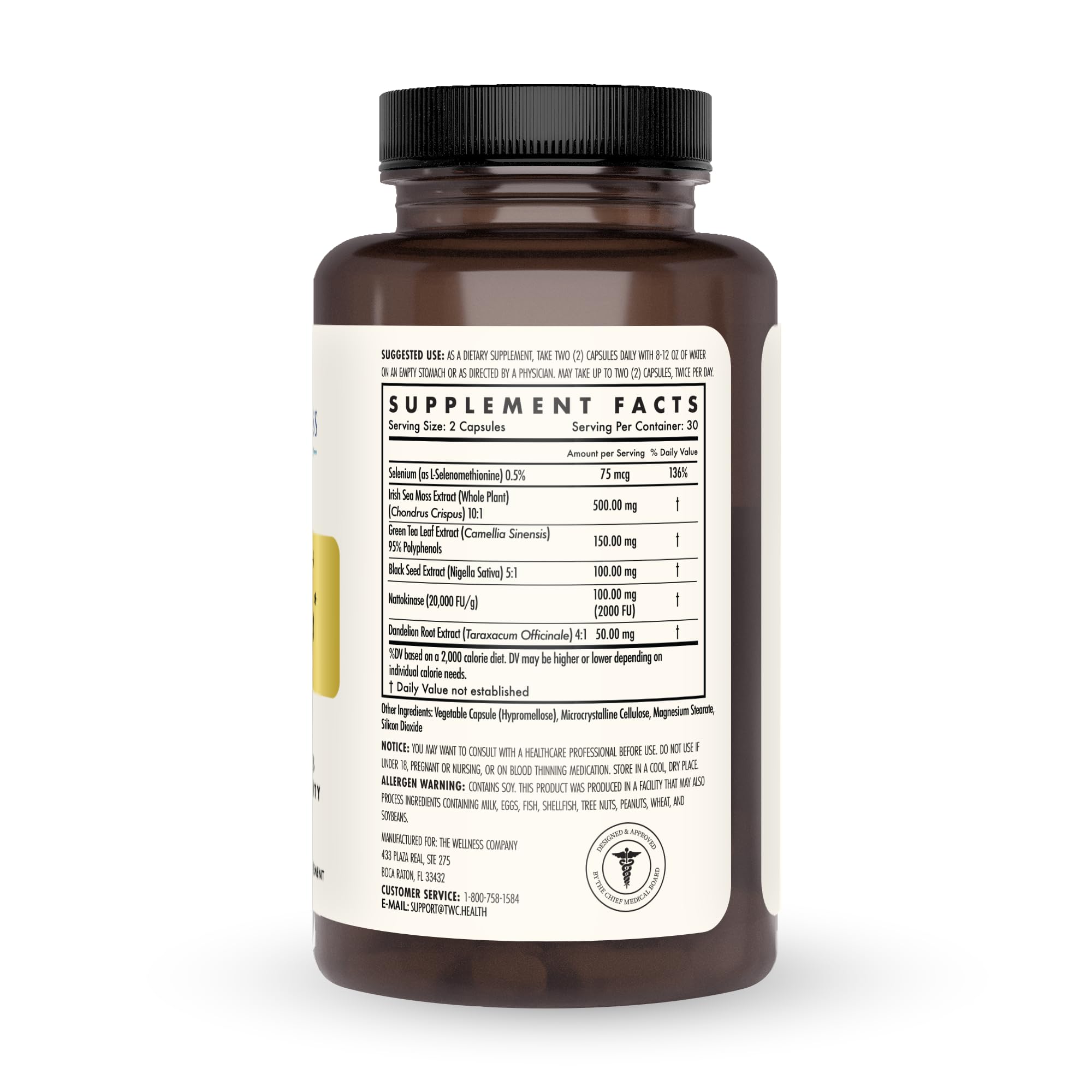 The Wellness Company primer plano de textura de nattokinasa para claridad