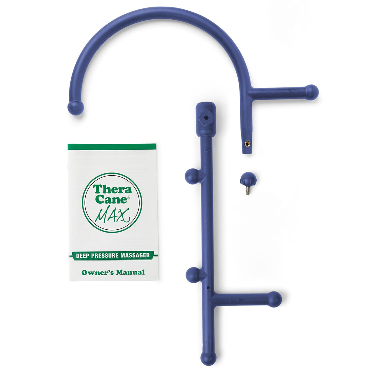 Thera Cane MAX en su empaque frontal mostrando color azul y portabilidad
