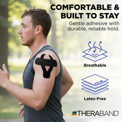 THERABAND cinta aplicada en hombro para soporte sin limitar movimiento