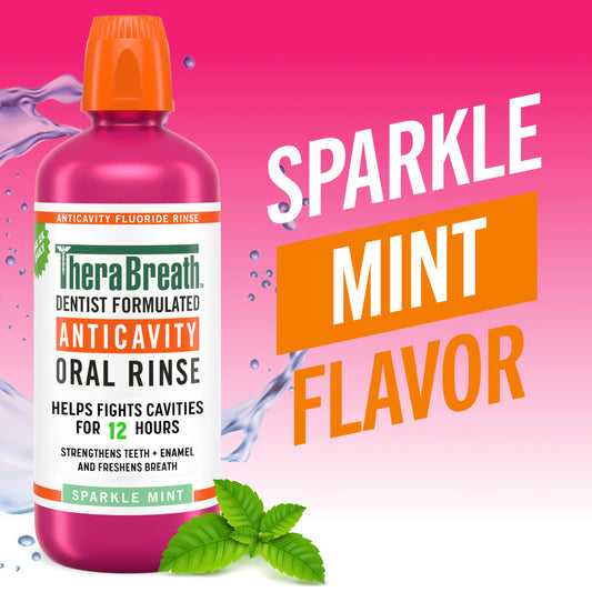 TheraBreath detalle del líquido Sparkle Mint y su textura refrescante