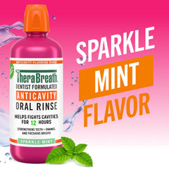 TheraBreath detalle del líquido Sparkle Mint y su textura refrescante