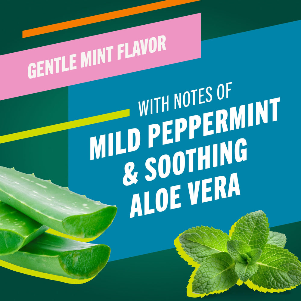 TheraBreath etiqueta con ingredientes clave y beneficios para dientes sensibles