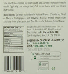 TheraBreath detalle de pastilla mandarina menta con textura, humectación y frescor