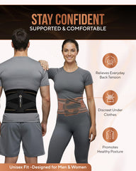 TheraCopper faja usada sobre ropa en actividad, soporte y confort continuo