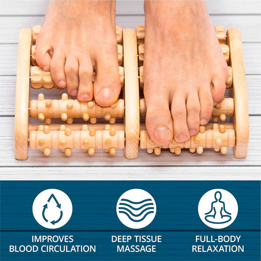 TheraFlow primer plano de nudos de madera mostrando textura y eficacia