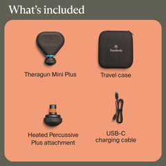 TheraGun mini plus pantalla de app mostrando rutinas guiadas