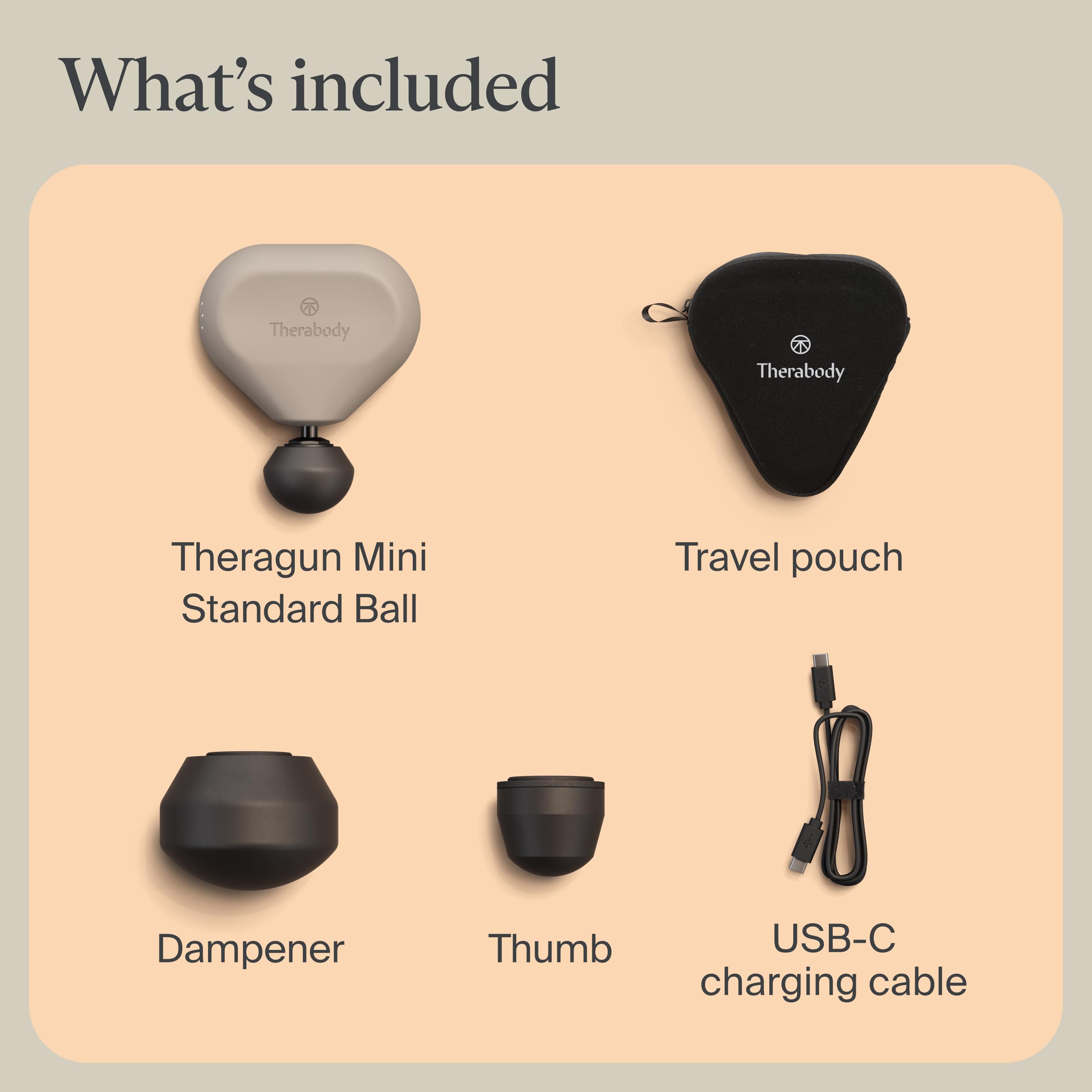 TheraGun Mini colocada en mochila lista como esencial de viaje
