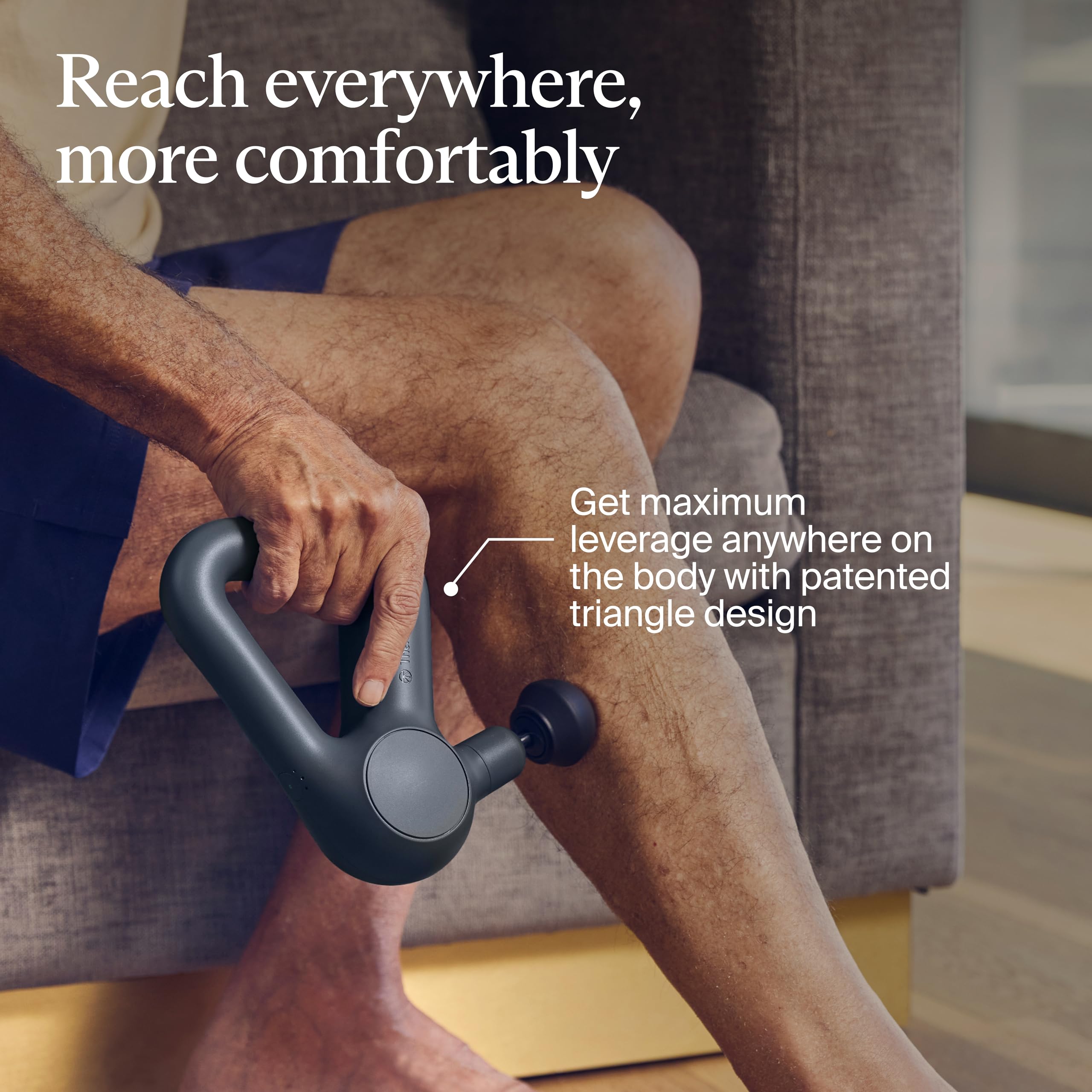 TheraGun punta Thumb aplicada en lumbar para punto gatillo