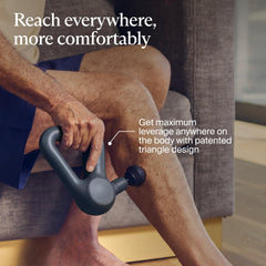 TheraGun punta Thumb aplicada en lumbar para punto gatillo