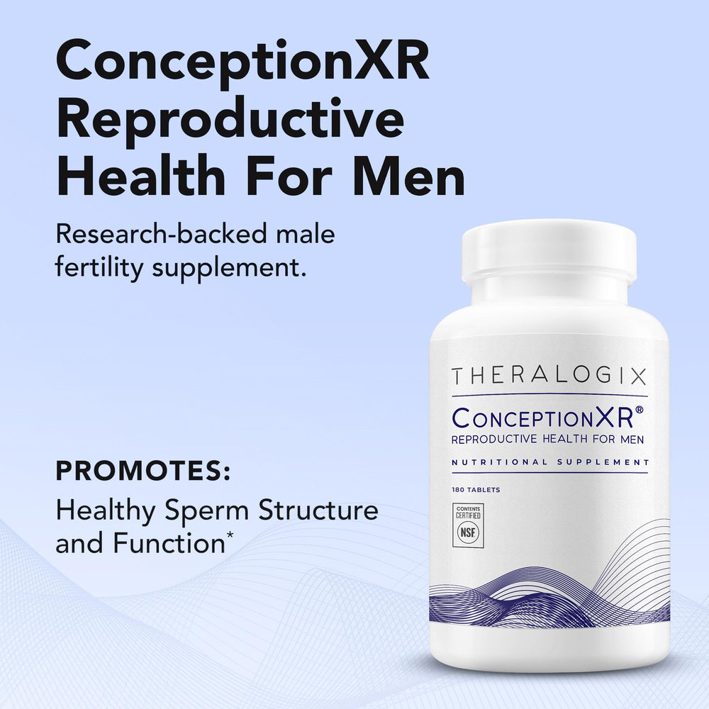 Theralogix ConceptionXR primer plano de tabletas y textura, ayuda a la adherencia