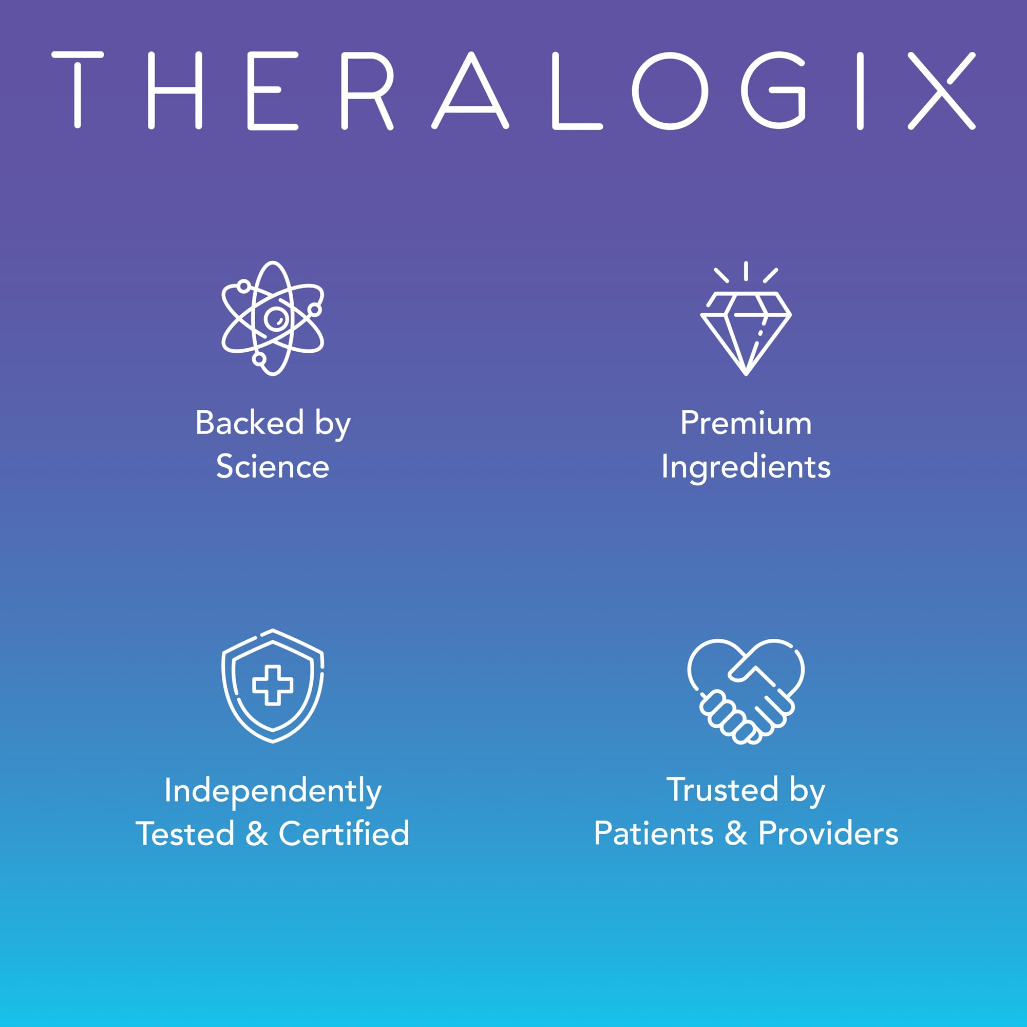 Theralogix sello NSF verificación de pureza y confianza