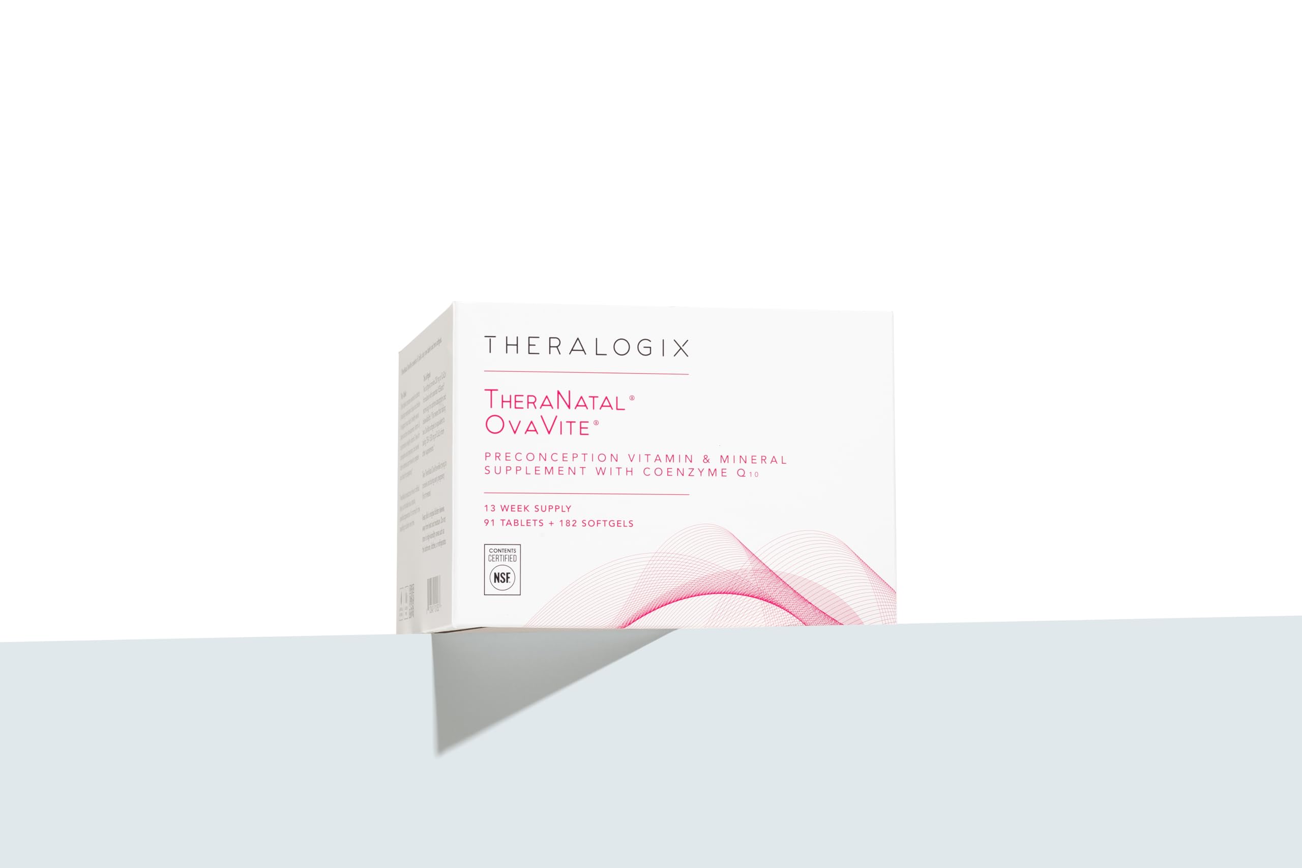 Theralogix OvaVite etiqueta nutricional destacando ingredientes y pureza NSF