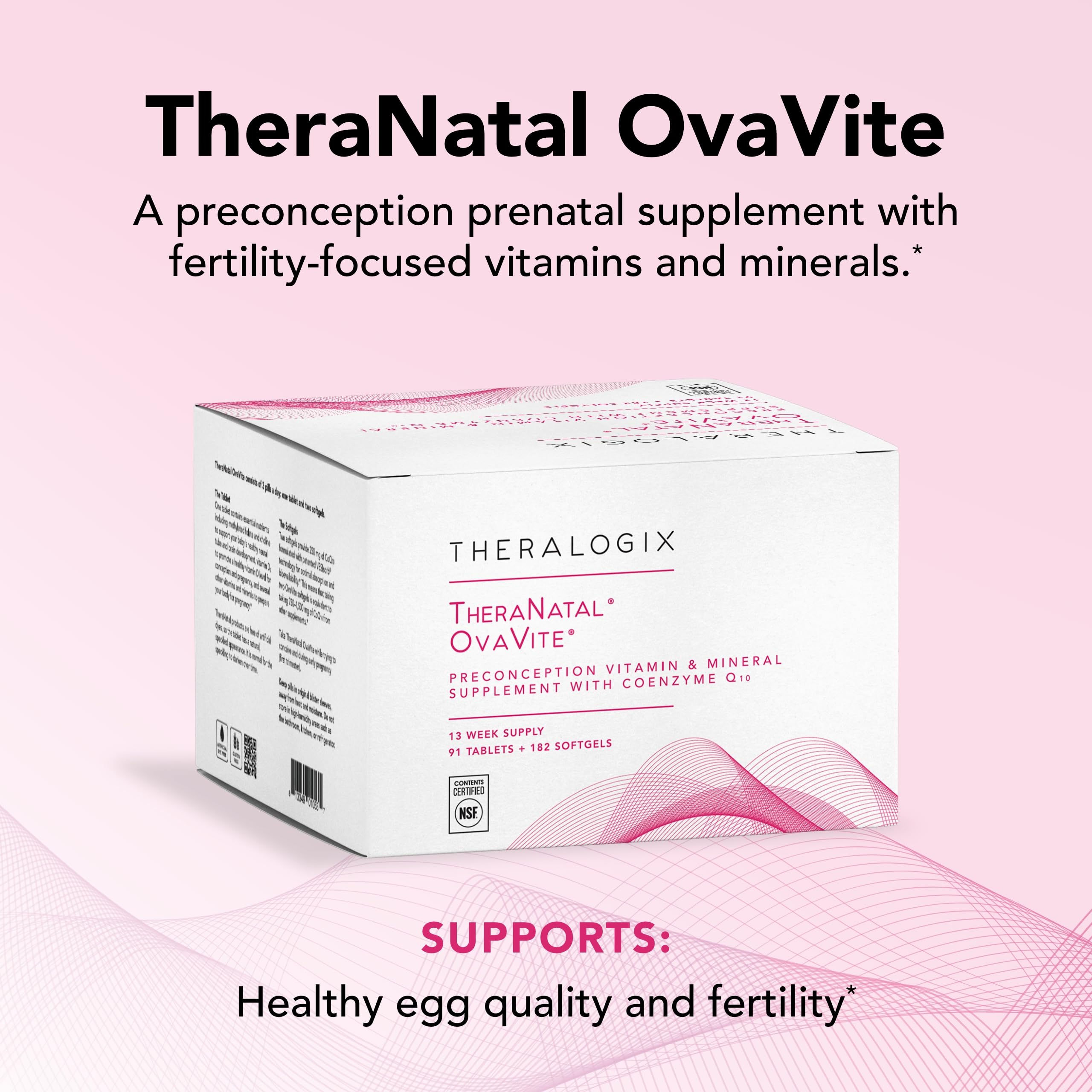 Theralogix OvaVite detalle de tableta y tamaños para fácil identificación