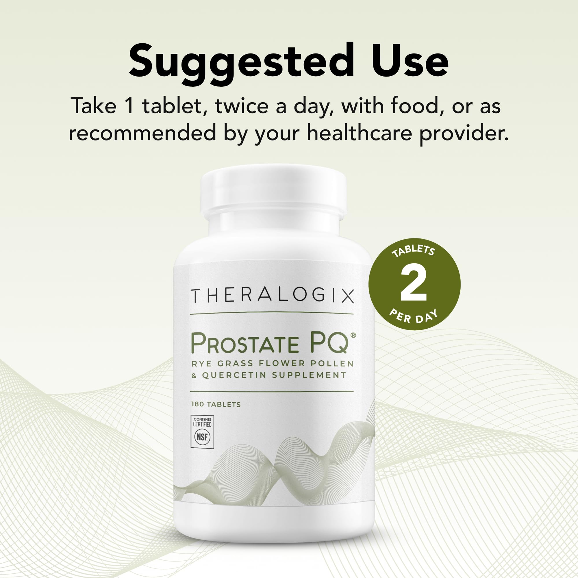 Theralogix Prostate PQ botella abierta con tabletas accesibles para uso diario