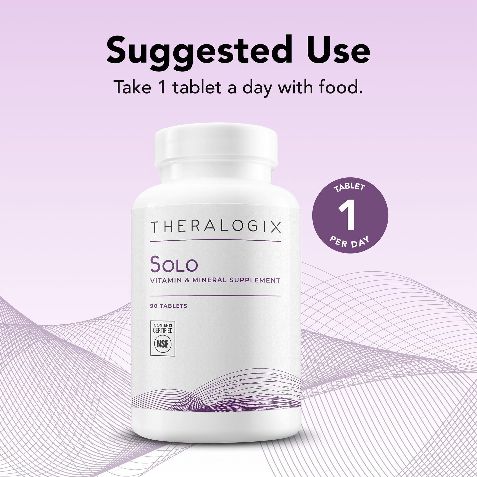 Etiqueta de Theralogix Solo con lista de ingredientes verificados