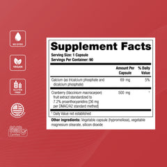 Theralogix TheraCran One primer plano de arándanos que muestra origen natural