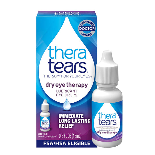 TheraTears envase frontal mostrando etiqueta clara y practicidad