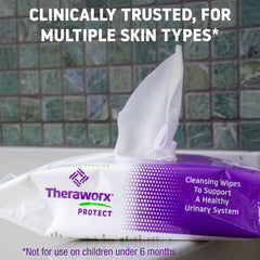 Etiqueta Theraworx Protect con información de pH equilibrado y sin fragancia
