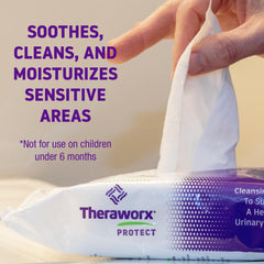 Comparación de tamaño de Theraworx Protect junto a objeto cotidiano para escala