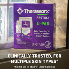 Theraworx producto en baño ambiente que sugiere rutina de higiene íntima cómoda