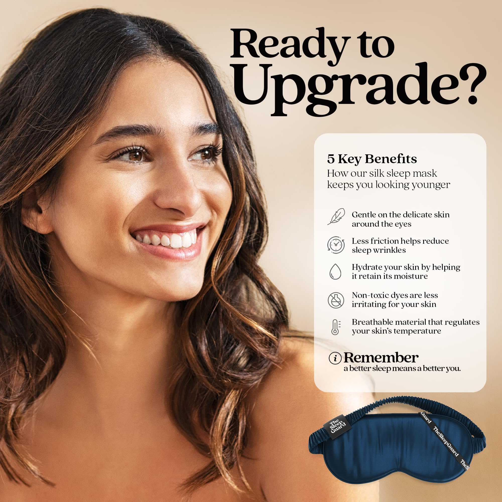 TheSleepGuard vista lateral del ajuste elástico para confort sin marcas