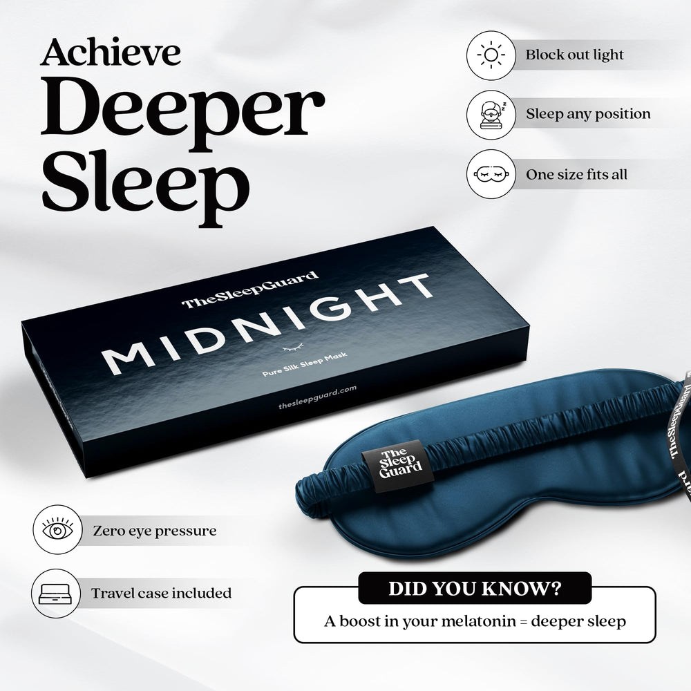 TheSleepGuard máscara guardada en su funda de viaje para protección y transporte