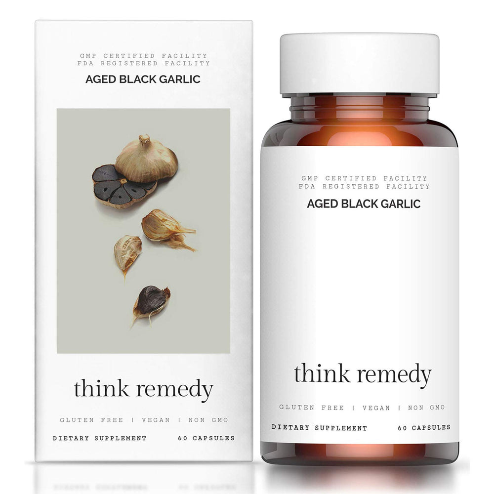 Think Remedy caja frontal de ajo negro envejecido, fácil identificación y confianza