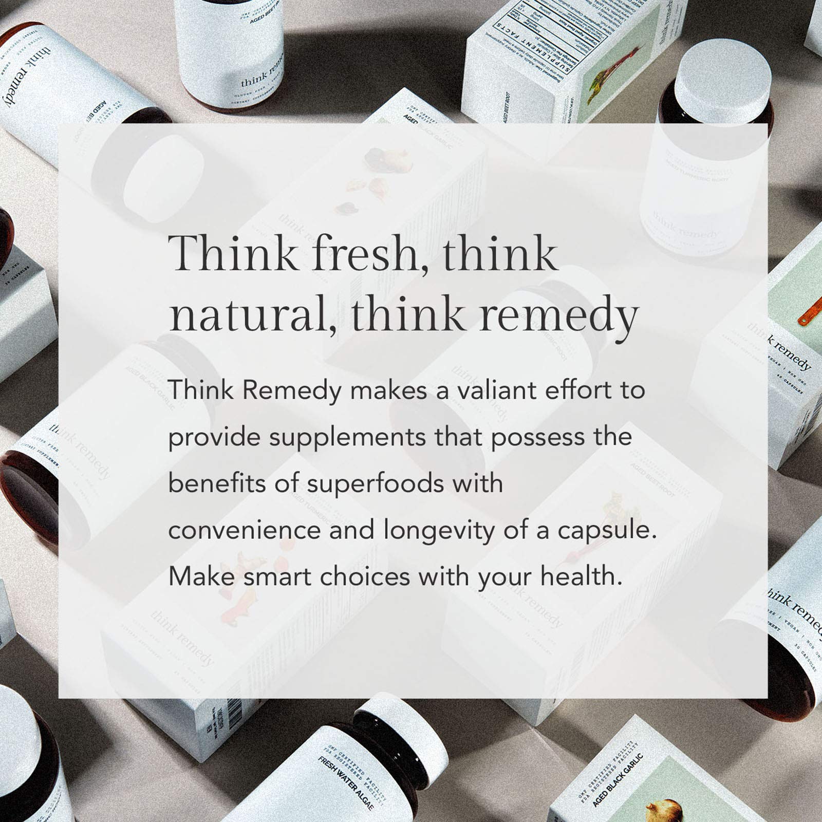 Think Remedy producto en mesa de cocina, integración simple a la rutina diaria