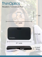 ThinOptics comparación de tamaño con tarjeta para ver su perfil ultradelgado