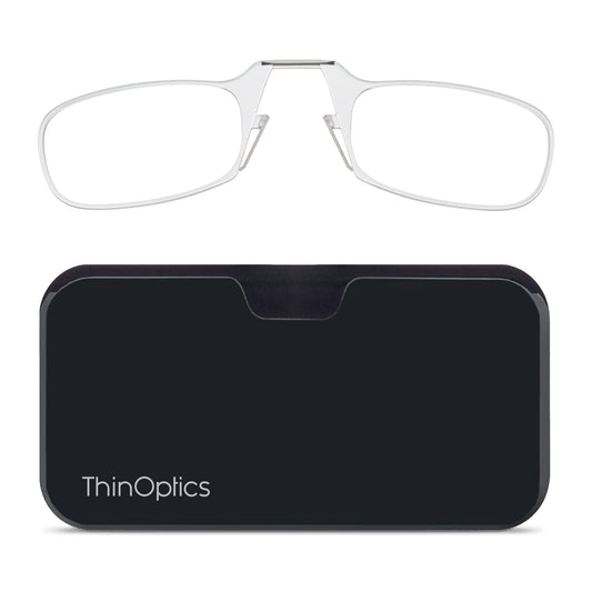 ThinOptics vista frontal montura clara para lectura, portabilidad y estilo