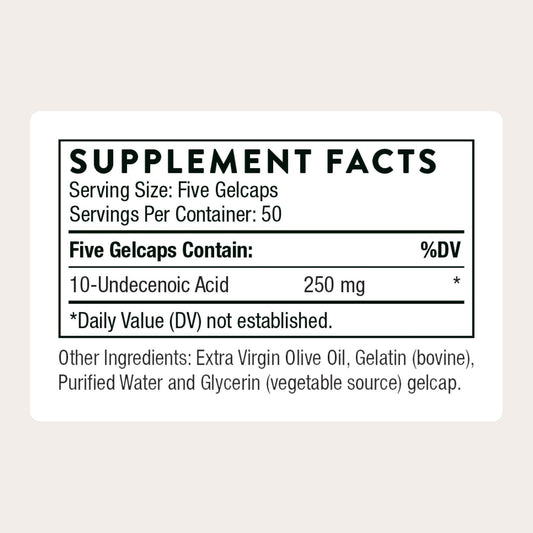 THORNE ácido undecenico cápsulas gel: consumo diario