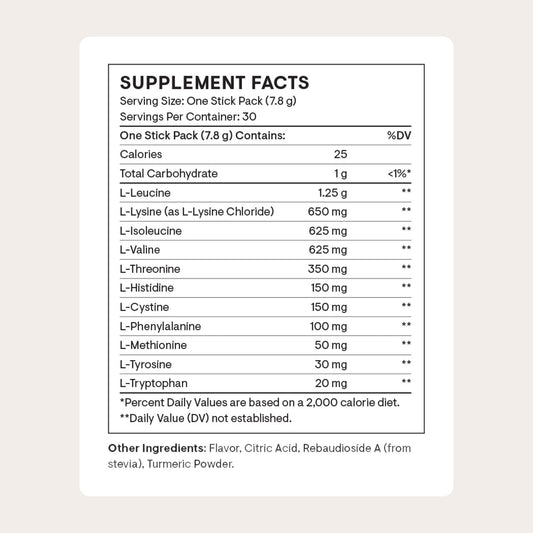 THORNE Amino Complex label closeup shows the amino blend and natural flavoring