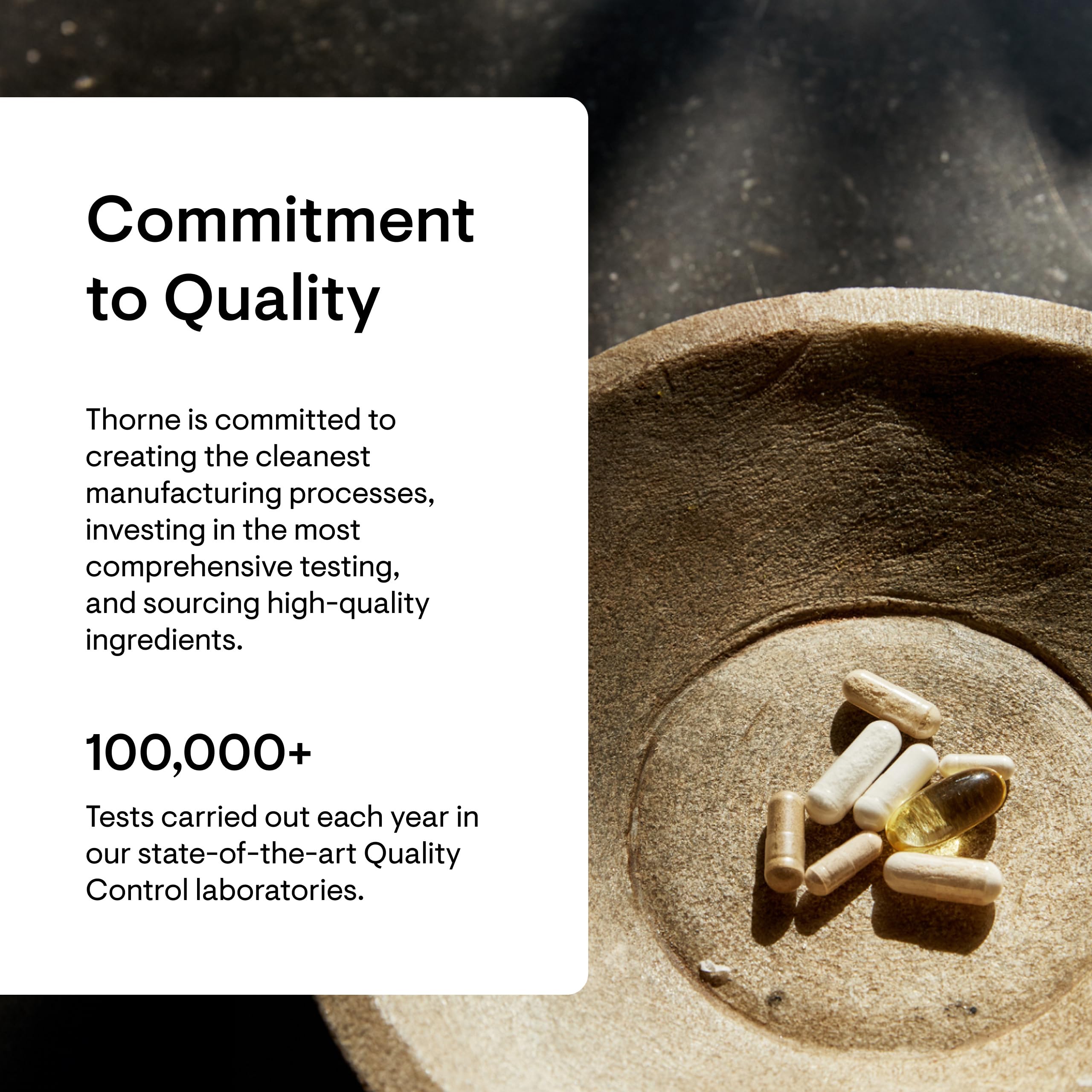 Thorne Basic Nutrients 2/Day nutrition panel presents key vitamins and minerals.