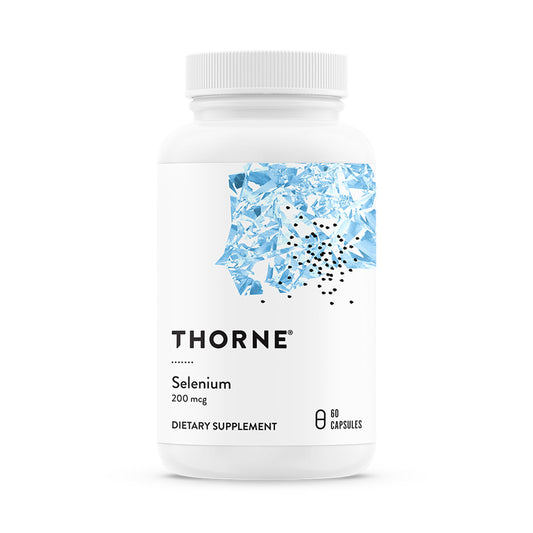 THORNE bote frente mostrando 60 cápsulas y marca, confianza en calidad