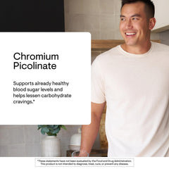 frasco de 60 cápsulas THORNE Chromium Picolinate listo para uso y soporte nutricional