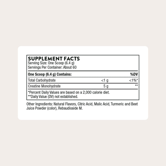 THORNE Creatine pineapple orange label showing dosage details and NSF certification for sport