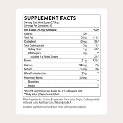 THORNE detalle de etiqueta resaltando ingredientes y datos nutricionales
