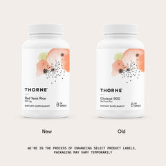 THORNE detalle de la etiqueta con ingredientes y dosis, ofrece transparencia