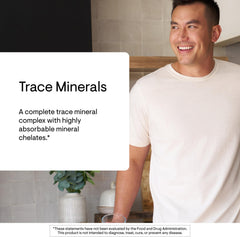 THORNE etiqueta con lista de minerales y claridad de ingredientes