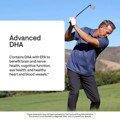 Cápsulas THORNE Advanced DHA, formato conveniente para consumo diario.