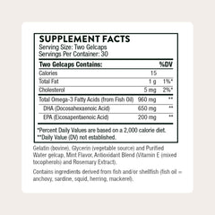 Etiqueta frontal THORNE Advanced DHA con información clara y legible.