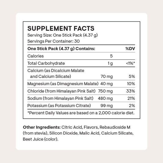 THORNE Daily Electrolytes Watermelon: stick-pack portátil para entrenamientos.