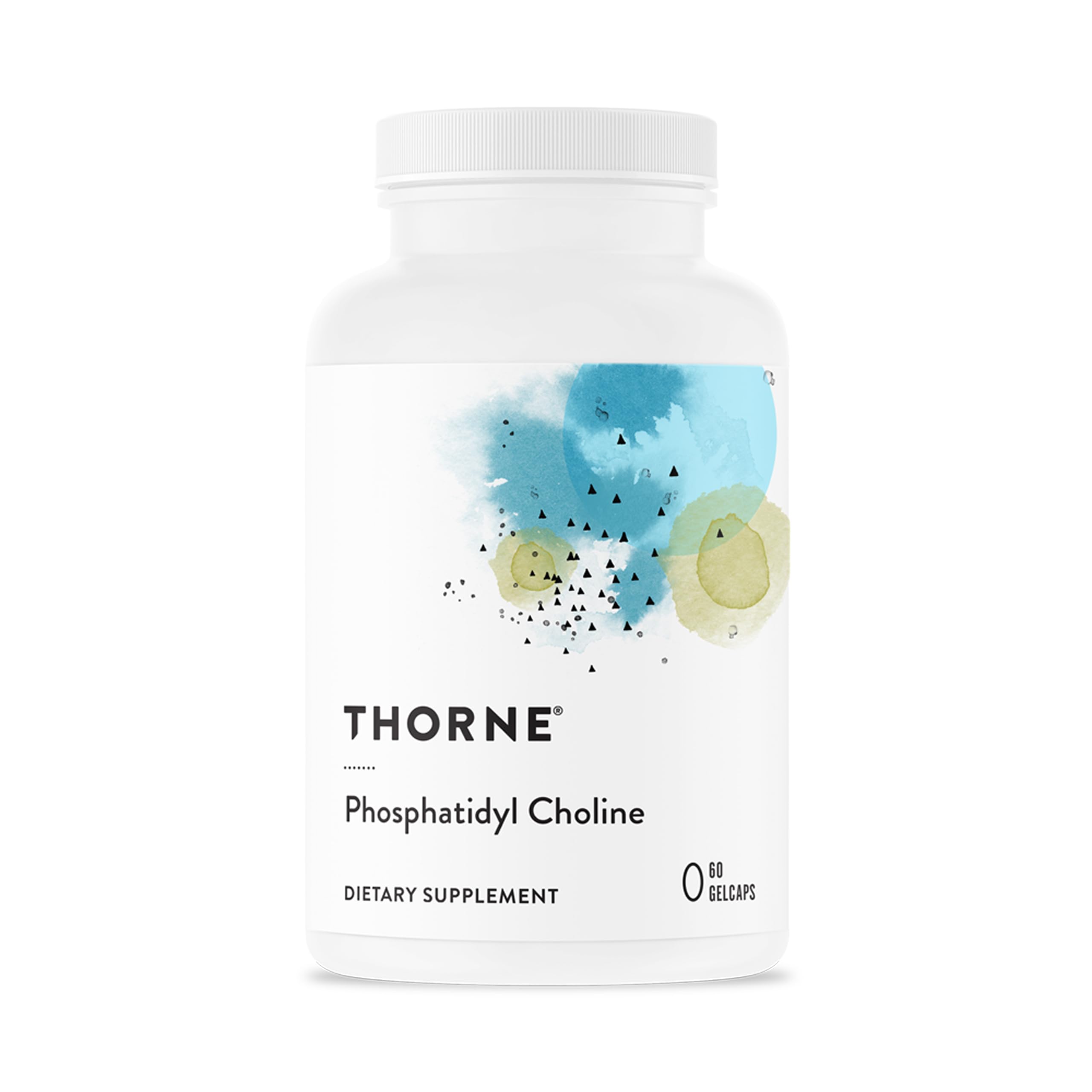 THORNE envase frontal mostrando fosfatidilcolina y beneficio de apoyo hepático