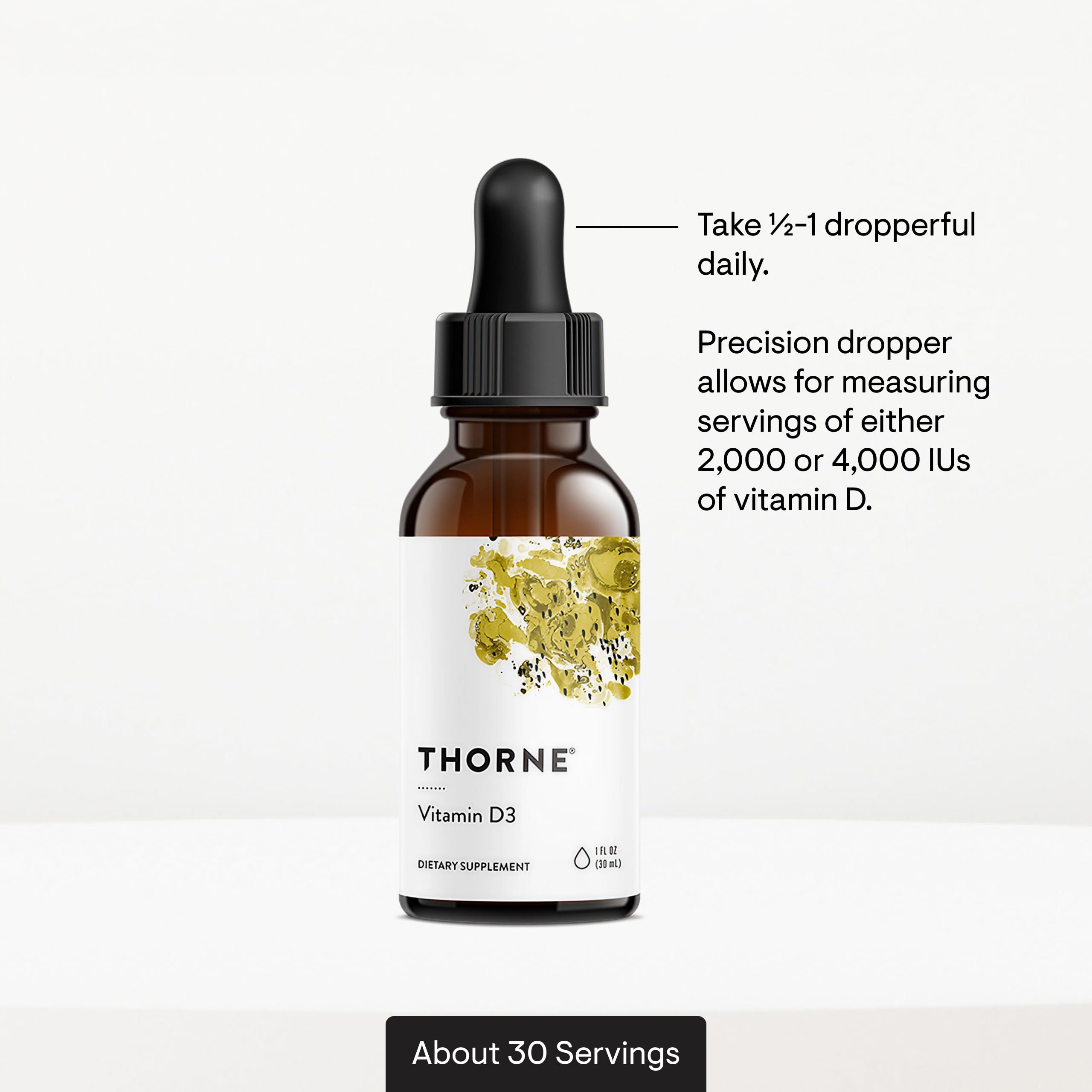 THORNE etiqueta nutricional en primer plano para transparencia y confianza
