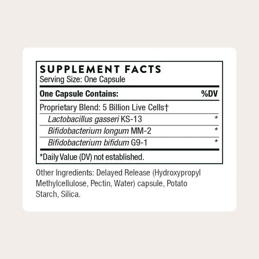 Cápsulas THORNE FloraMend Prime Probiotic, fáciles de incorporar a la rutina diaria
