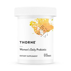 THORNE frasco 30 cápsulas frente mostrando envase y conveniencia