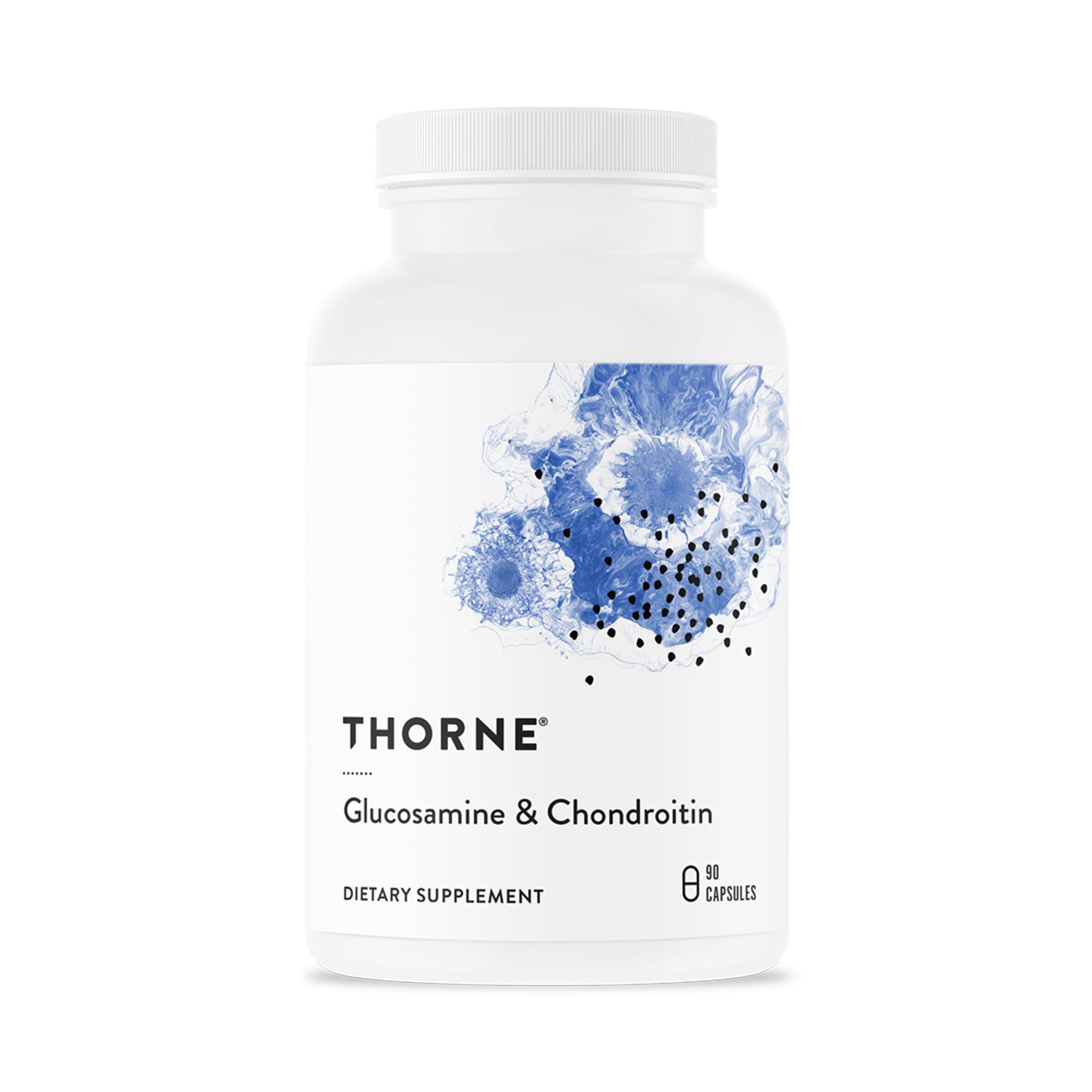 THORNE frasco frente mostrando etiqueta y beneficio de apoyo articular
