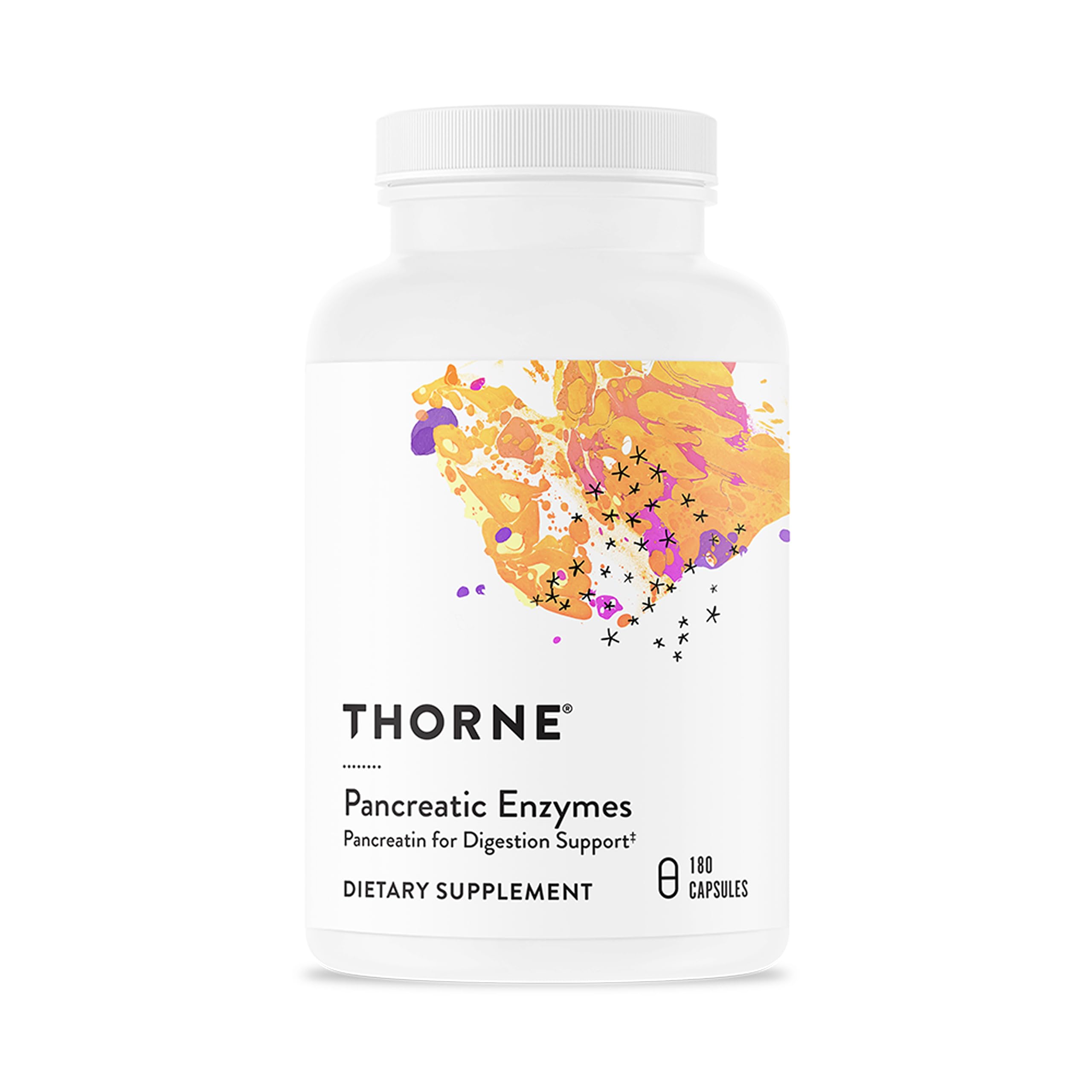 THORNE frasco frontal mostrando 180 cápsulas y claridad de uso